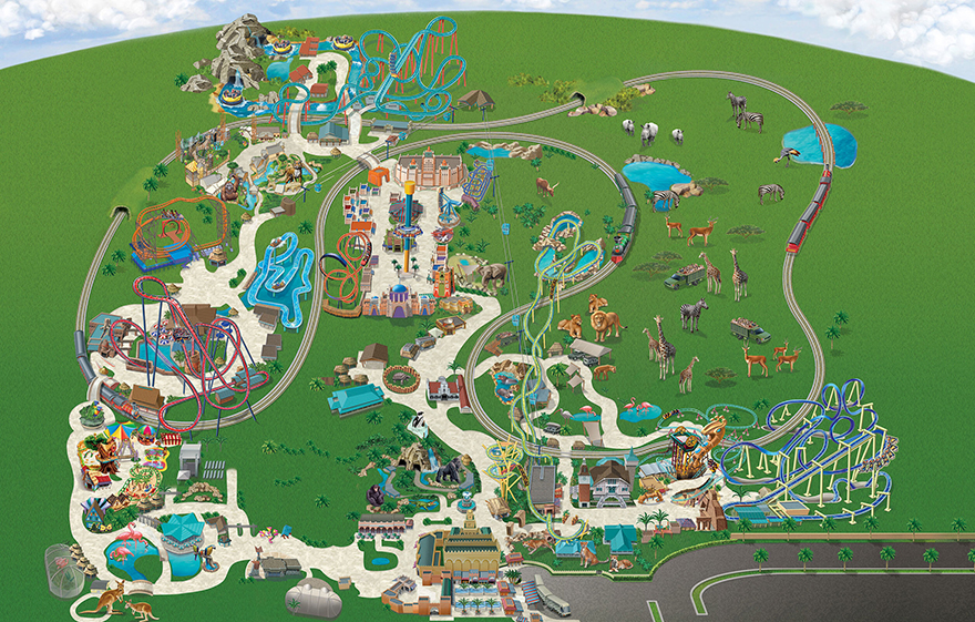 Map of Busch Gardens Tampa Attractions